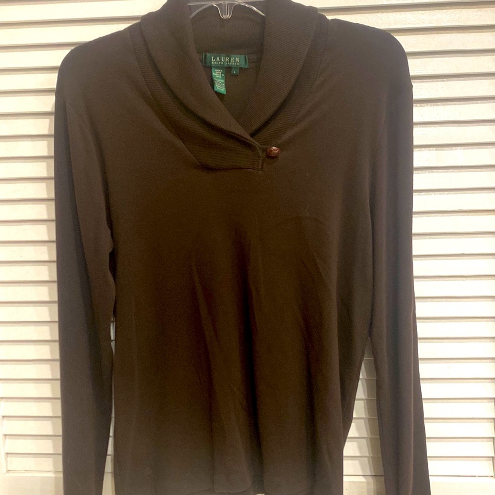 Dark brown cowl neck Lauren top